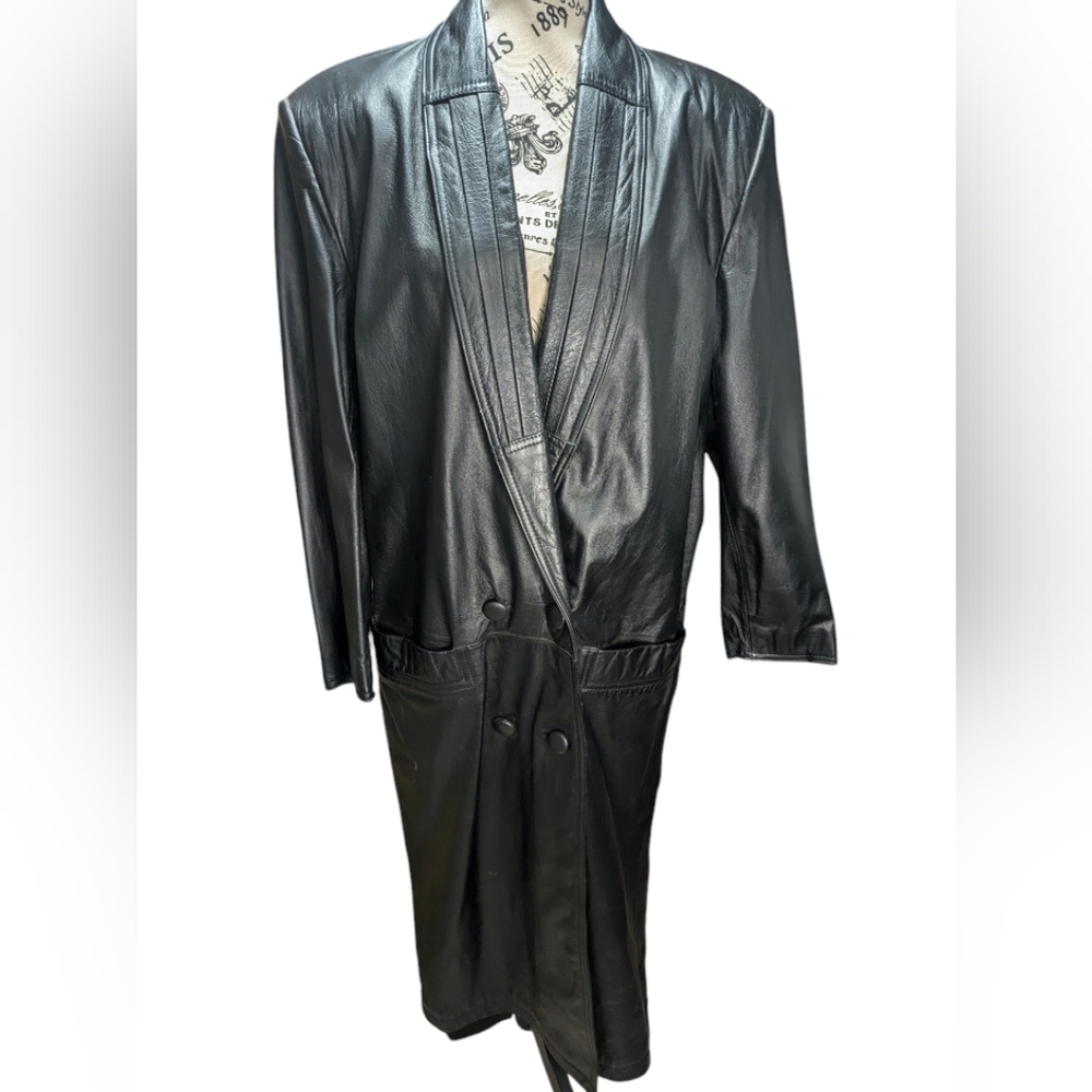 Vintage Global Identity(G-iii) Women's Small Leather Trench Jacket